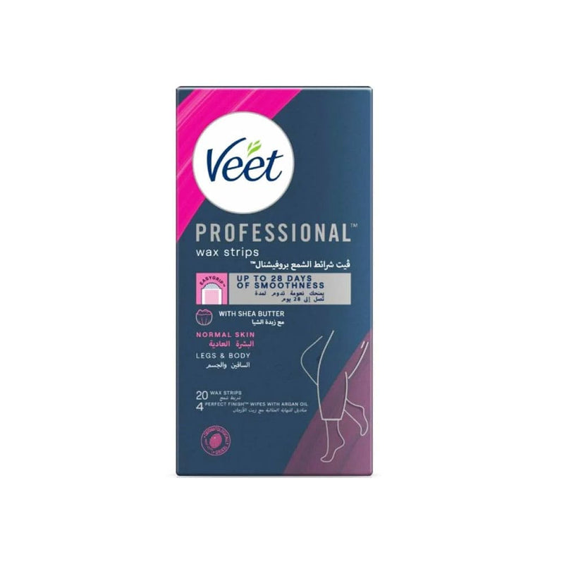 Veet Easy-Gel Wax Strips Normal Skin Body & Legs 20 Strips