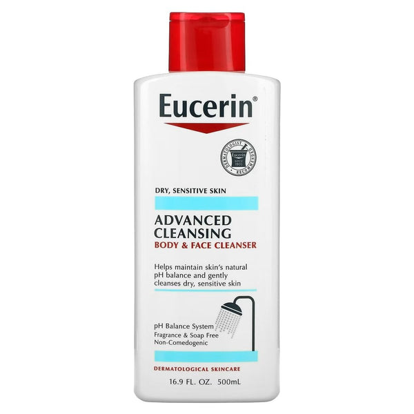Eucerin Advanced Cleansing Body & Face Cleanser Fragrance-Free Soap-Free 500 ml