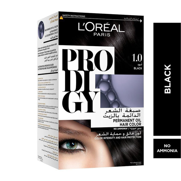 L'Oreal Paris Prodigy Hair Color Permanent Ammonia-Free Micro-Oil 1.0 Obsidian Black