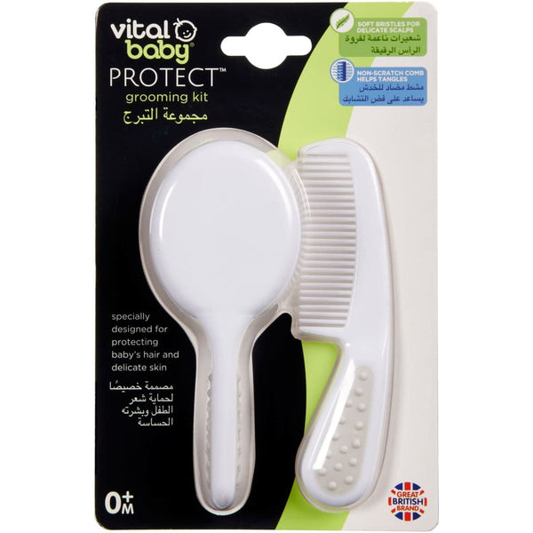 Vital Baby Protect Grooming Set, Soft Brush and Comb, BPA-Free, Baby Hair Care