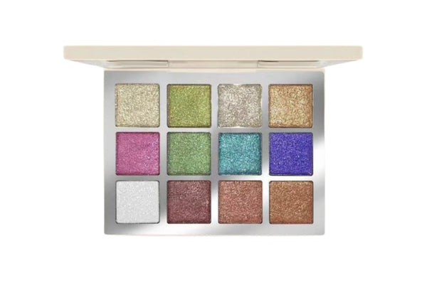 Hearts Spark Glitter Eyeshadow Palette 12 Colors Shimmer Finish
