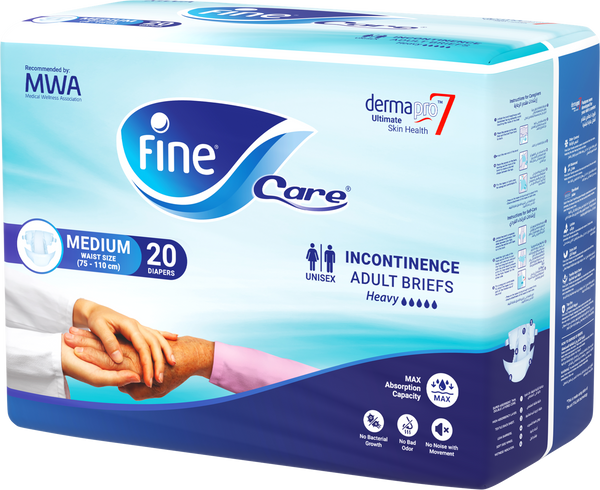 Fine Care Adult Diapers Medium Briefs DermaPro7 Technology 20 Pieces