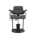 System Salon Striped Women's Hair Cutting and Styling Chair Dark Grey Adjustable Headrest Hydraulic Mechanism