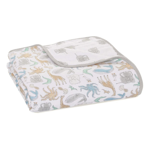 aden + anais Essentials Muslin Baby Blanket Natural History, Cotton, 44 x 44 in
