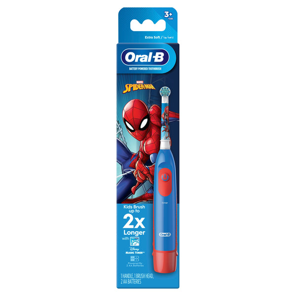 Oral B DB5 Kids Battery Toothbrush, Vibrating Cleaning, Spiderman, 3+