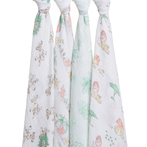 aden + anais Disney Muslin Swaddles The Lion, 4-Pack