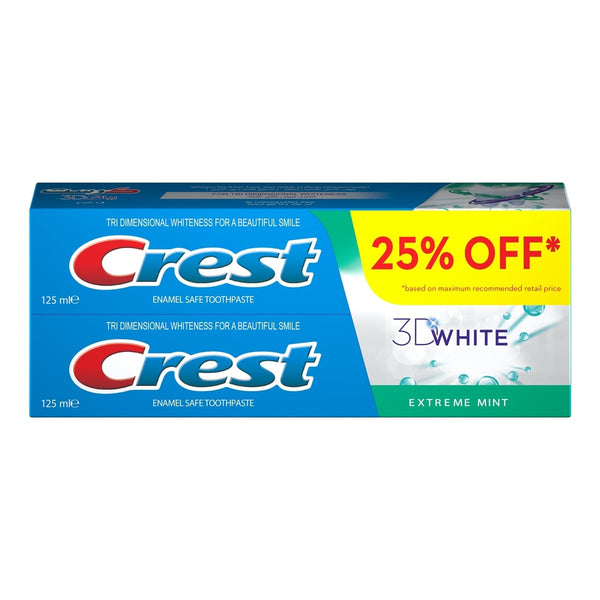Crest Extreme Mint 3D White Toothpaste Brightening Mint Formula Multipack