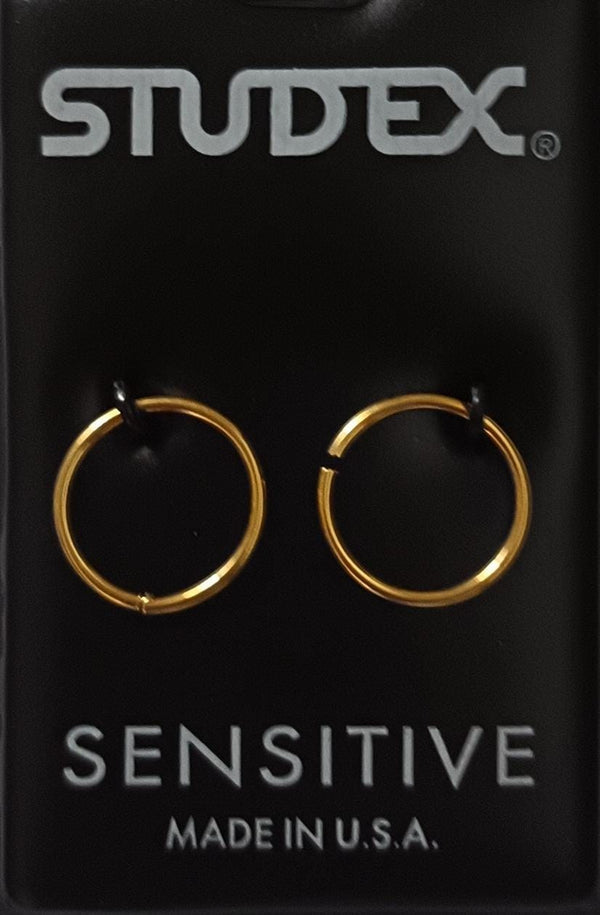Studex Sensitive Stainless Steel Hoop Earrings, Nickel-Free, Zircon Detail