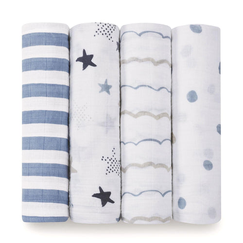 aden + anais Classic Muslin Cotton Swaddles 4-Pack Rockstar