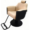 Salon System BX-3135B Women's Hair Cutting and Makeup Chair, Beige and Black, Hydraulic Lift