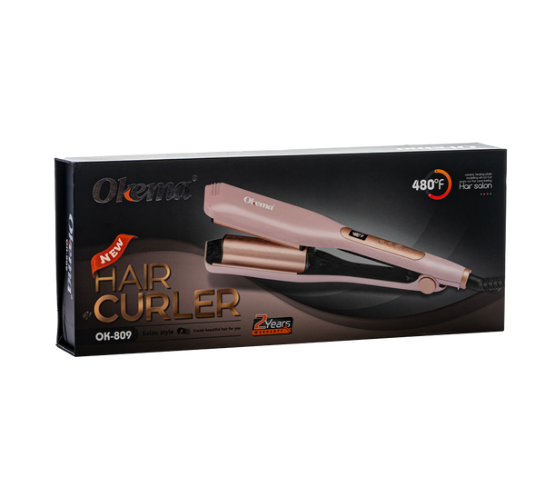 Okema OK809 Ceramic Hair Curler Styling Iron Even Heat Distribution