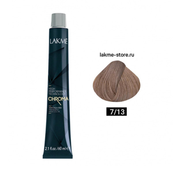 Lakme Chroma Permanent Hair Color Ammonia-Free OF5 Formula Shade 7/13
