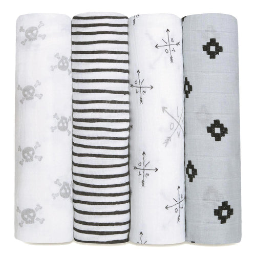 aden + anais Classic Muslin Swaddles Pre-Washed Cotton Lovestruck 4-Pack