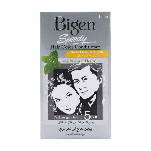 Bigen Speedy Hair Color Conditioner Cream Natural Black No. 881, 5-Minute Comb Application