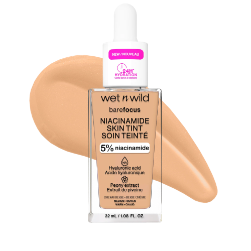 Wet n Wild Bare Focus Niacinamide Skin Tint Cream, Light Coverage, Beige