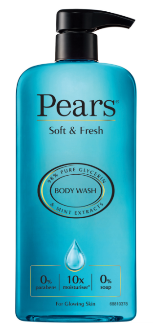 Pears Soft and Fresh Body Wash Liquid Cleanser Mint Extract 500 ml