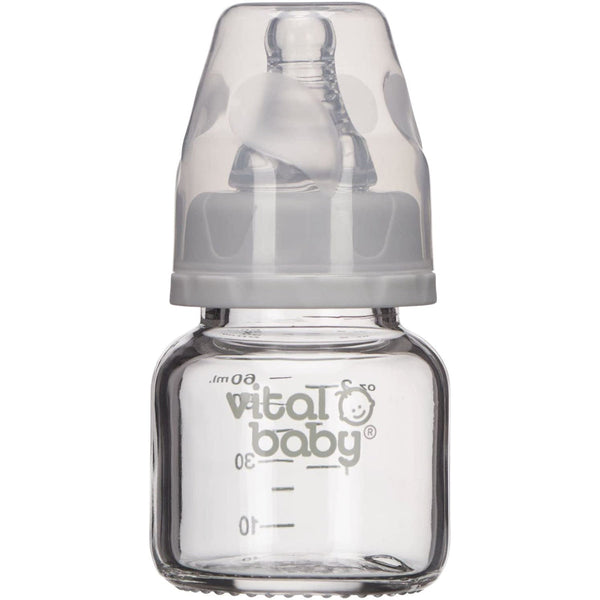 Vital Baby Glass Feeding Bottle with Ultra-Soft Nipple