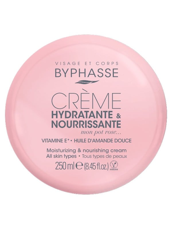 Byphasse Moisturizing & Nourishing Face and Body Cream Vitamin E Sweet Almond Oil 250 ml