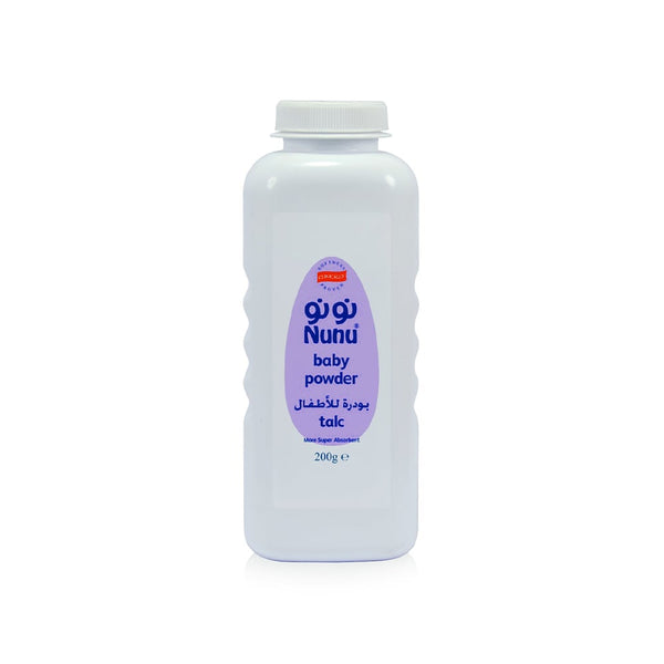 Nunu Baby Powder Talc Softening Moisture-Absorbing Formula White 200 g