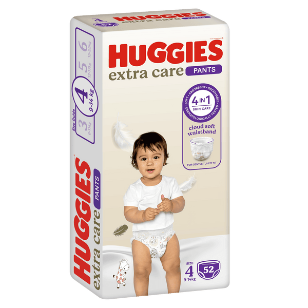 Huggies Extra Care Training Pants Double Leak Guards Size 4 52 Count