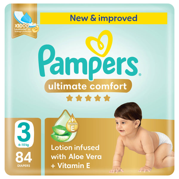 Pampers Ultimate Comfort Taped Diapers Size 3 6-10kg Giant Pack 84 Count