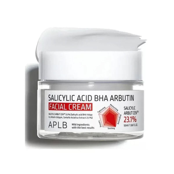 APLB Salicylic Acid BHA Arbutin Facial Cream, Brightening Moisturizer, 55 ml