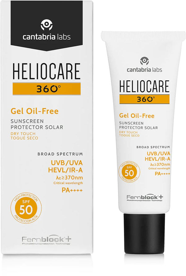 Heliocare 360 Gel Oil-Free Sunscreen SPF 50, Fernblock+ Matte Finish, 50 ml