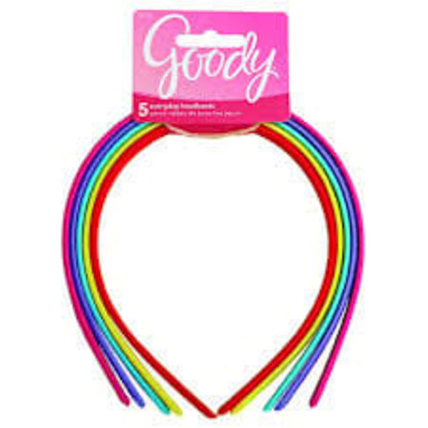 Goody Ouchless Thin Nylon Headwraps Everyday 5 Count