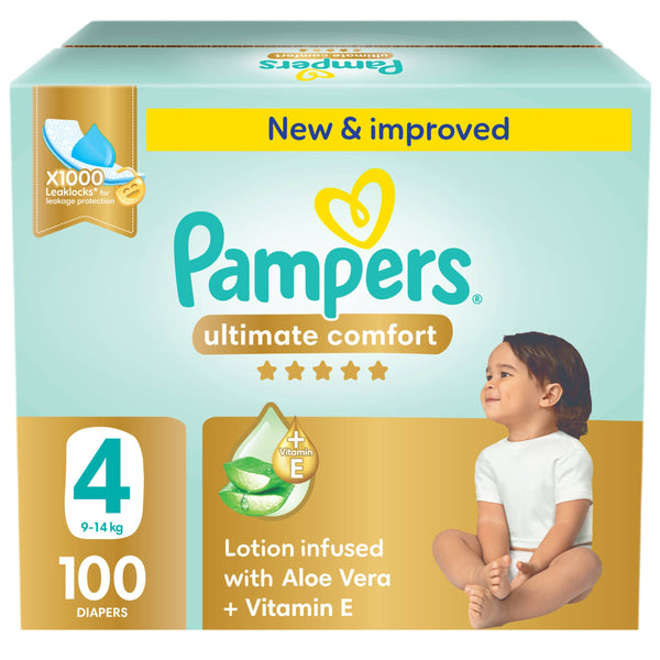 Pampers Ultimate Comfort Taped Baby Nappies Size 4, 100 Pack