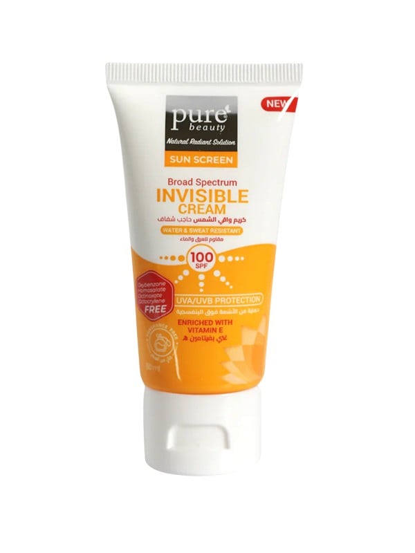 pure beauty Invisible Sunscreen Cream SPF 100 UVA/UVB Protection 50ml
