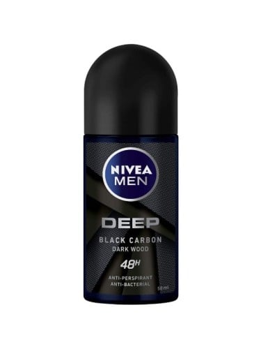 NIVEA Deep Deodorant Roll-On Black Carbon 48-Hour Protection 50ml
