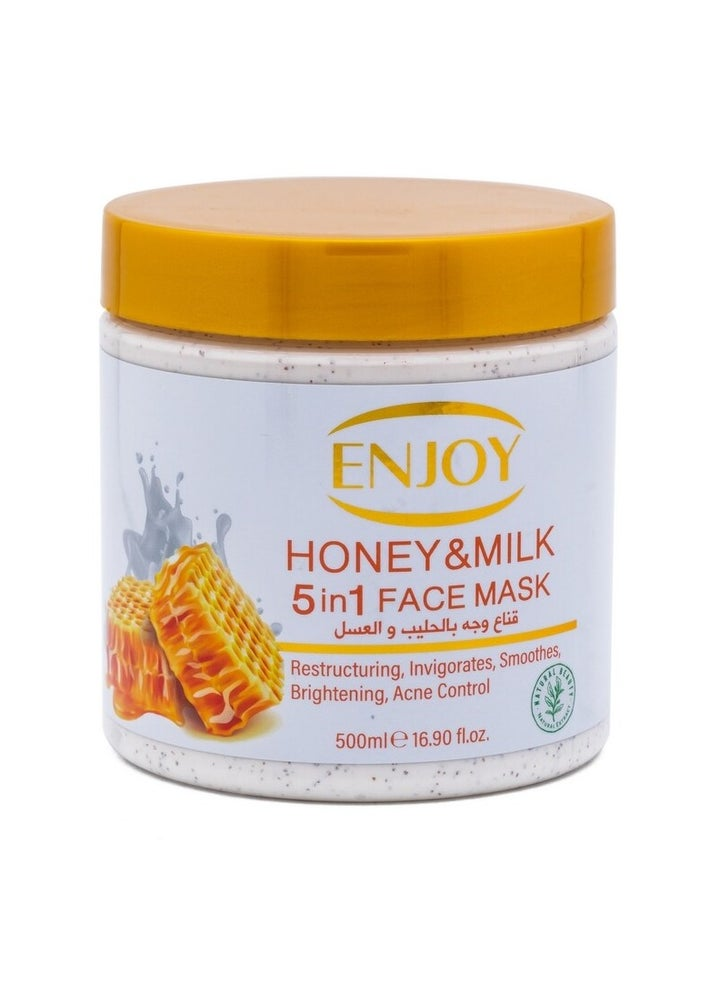 ENJOY Honey and Milk 5 in 1 Face Mask for Skincare, 500ml
