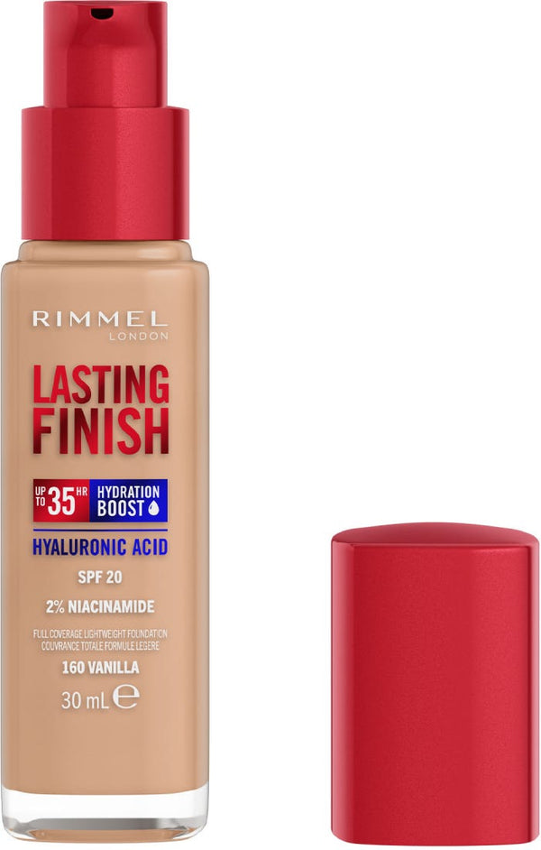 Rimmel Lasting Finish Hydration Foundation Liquid Full Coverage Vanilla 160 SPF20