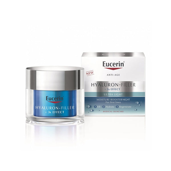 Eucerin Hyaluron-Filler 3X Effect Moisture Booster Night Gel Hyaluronic Acid Vitamin E 50 ml