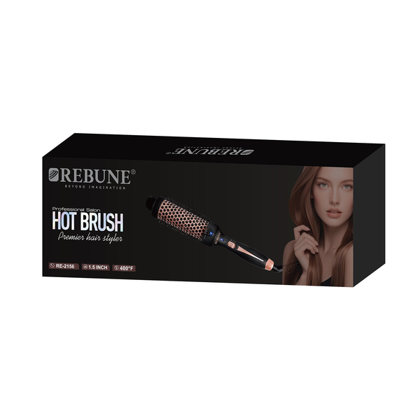 Rebune Professional Hot Hair Brush 1.5 Inch RE-2156 Fast Heating