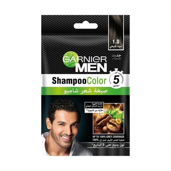 Garnier Men Shampoo Color 1.0 Natural Black Coffee Extract Argan Oil