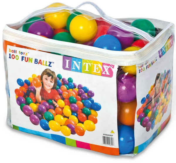 Intex Fun Balls Multicolor PVC Ball Pit Balls, 100 Pieces