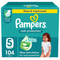 Pampers Rash Protection Taped Diapers Size 5, 11-16kg, Giant Pack, 104 Count