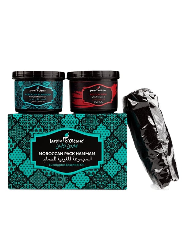 Garden Olian | Garden Olean Moroccan Bath Set with Eucalyptus Oil, Soap and Clay Mask