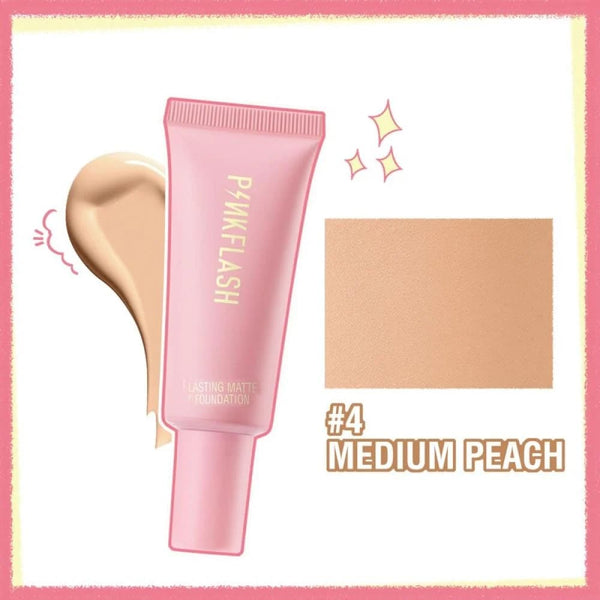 Pink Flash Long-Lasting Matte Foundation 04 Medium Peach 25g