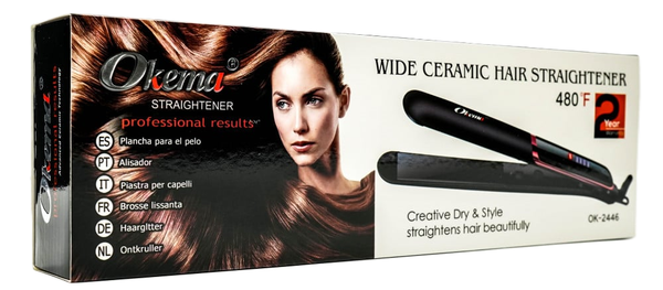 Okema Wide Ceramic Hair Straightener Model OK 2446