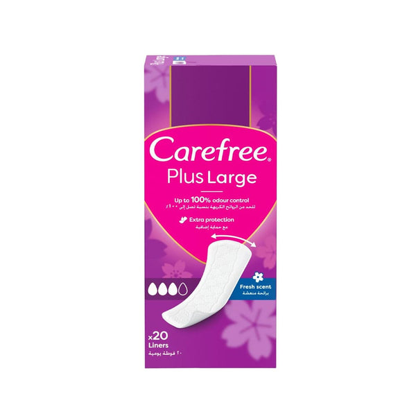 Carefree Plus Large Fresh Scent Panty Liners, 20 Count
