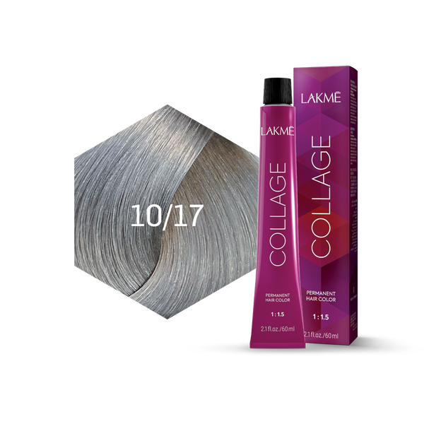 Lakme - Lakme Collage Permanent Unisex Hair Colour 10/17 Platinum Ash Blonde