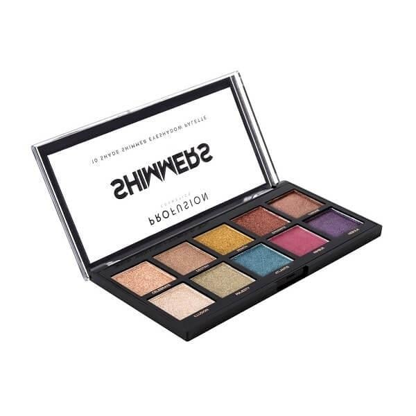 Profusion Cosmetics Shimmers Eyeshadow Palette, 10 Shades