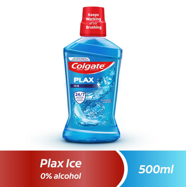 Colgate Plax Ice Infinity Alcohol-Free Mouthwash with Micro Freshness Crystals, 500 ml