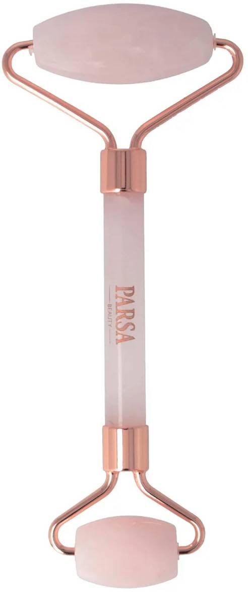 PARSA Beauty Nature Love Rose Quartz Facial Roller, Cooling Face and Neck Massage Tool