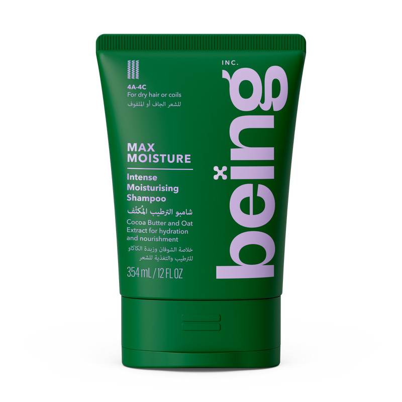 Being MAX MOISTURE Intense Moisturizing Shampoo, Cocoa Butter & Oat Extract, 354ml