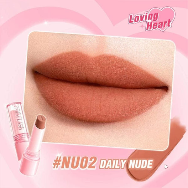 Pink Flash Matte Lipstick Velvety Finish 12-Hour Wear Daily Nude NU02