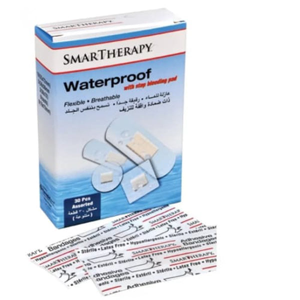 Smartherapy Box30 Waterproof Adhesive Bandages Assorted, 30 Pieces
