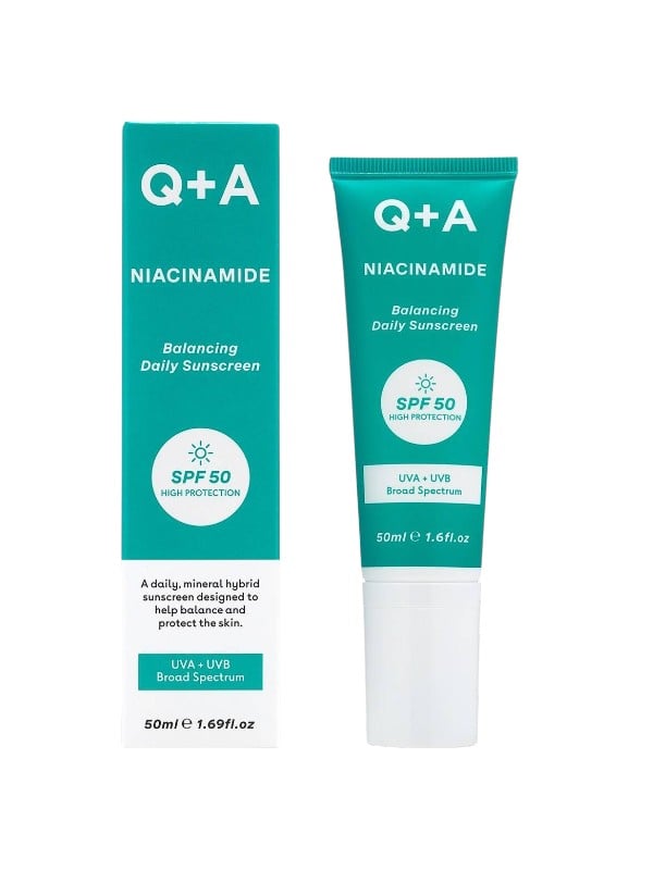 Q+A Niacinamide SPF 50 Balancing Daily Sunscreen Gel-Cream PA++++ 50 ml